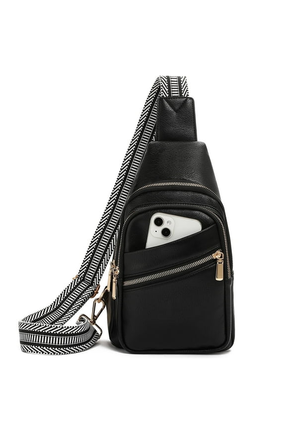 Sling Bag for Women Vegan Leather Crossbody Bags Fanny Pack Chest Pack Small Backpack Travel Purse Shoulder Bag