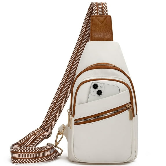 GAEKEAO Sling Bag for Women Vegan Leather Crossbody Bags Fanny Pack Chest Pack Small Backpack Travel Purse Shoulder Bag