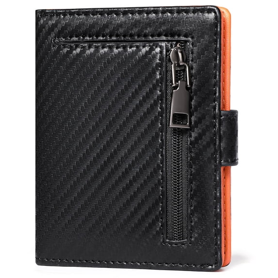 GAEKEAO Genuine Leather Wallet for Men Bifold Slim Men's Wallets with Zipper Change Pocket Card Holder RFID Blocking Purse