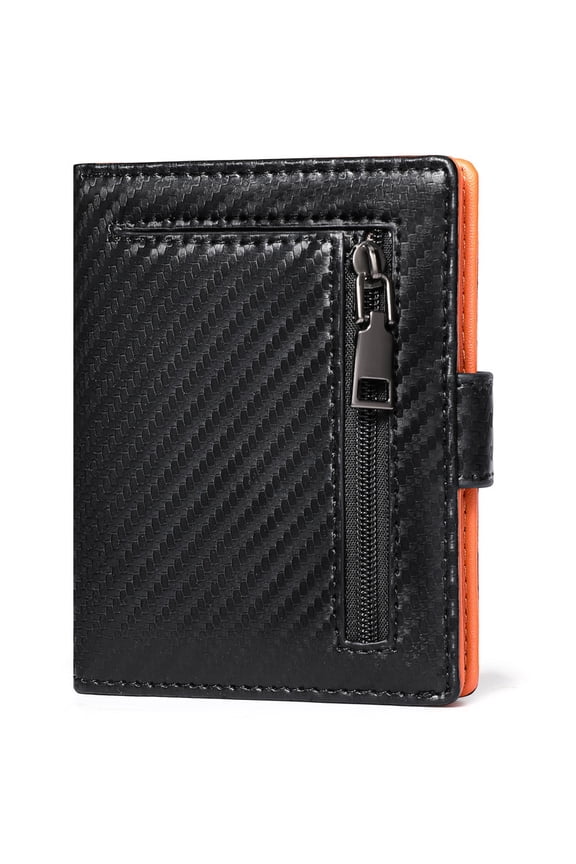 Genuine Leather Wallet for Men Bifold Slim Men's Wallets with Zipper Change Pocket Card Holder RFID Blocking Purse