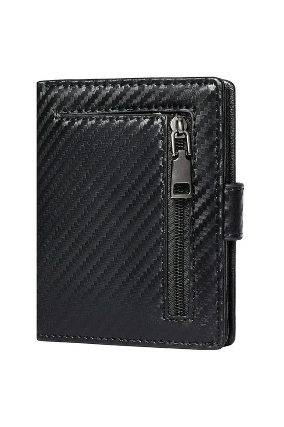 Genuine Leather Wallet for Men Bifold Slim Men's Wallets with Zipper Change Pocket Card Holder RFID Blocking Purse
