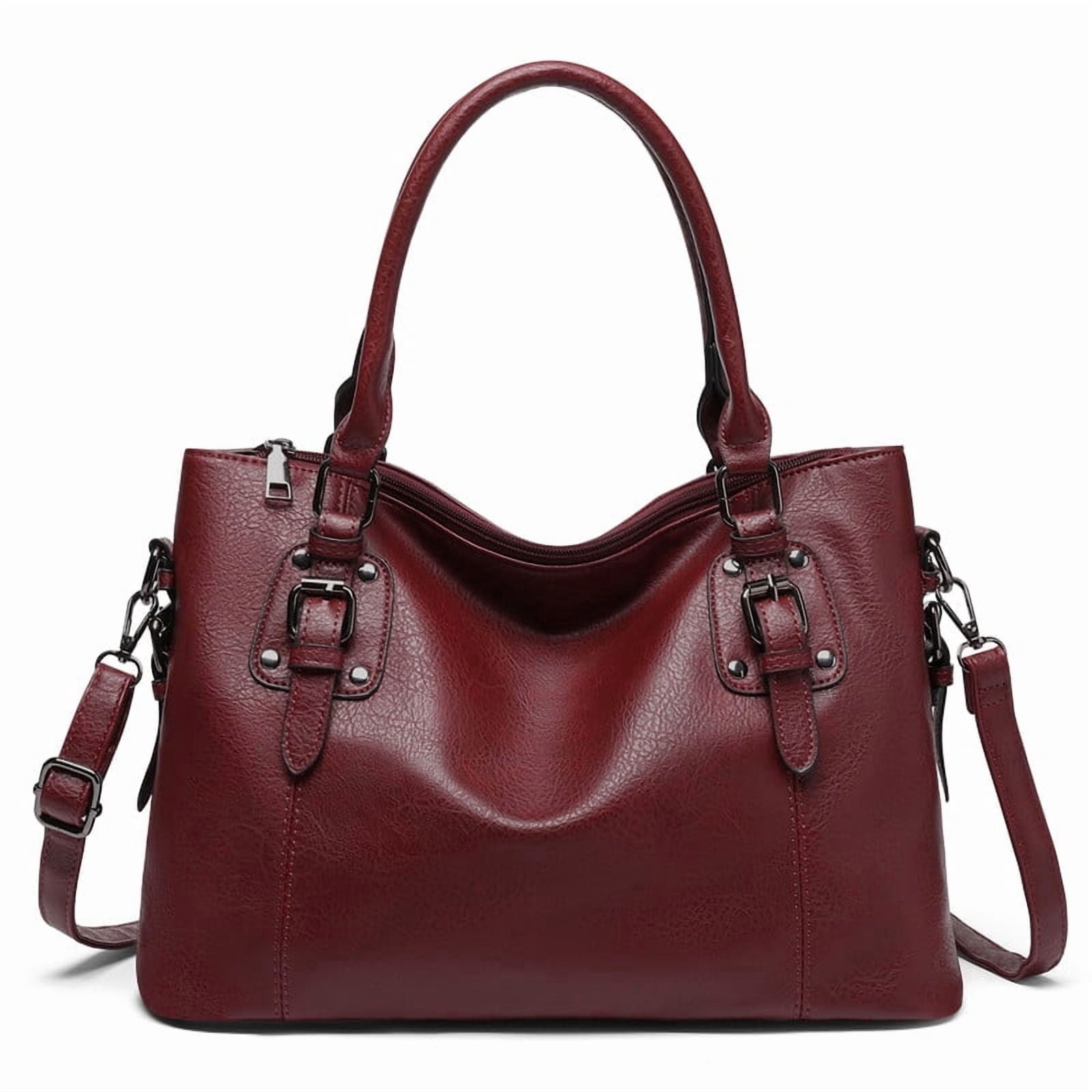 GAEKEAO Satchel Handbag for Women with Shoulder Strap Medium Top Handle Purse Crossbody Bag Soft Leather Work Tote