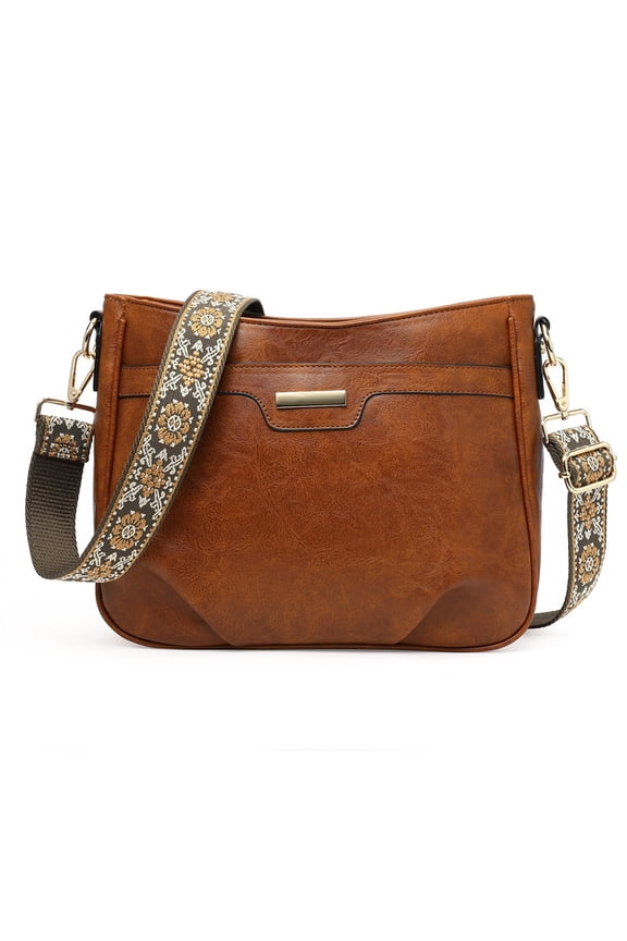 Crossbody Bags for Women Vegan Leather Shoulder Handbags Pockets Satchel With Wide Adjustable Strap