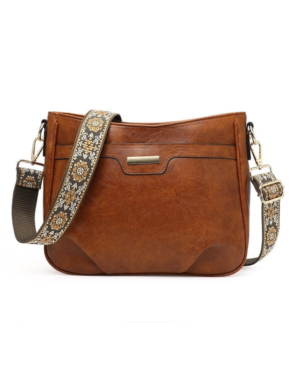 Crossbody Bags for Women Vegan Leather Shoulder Handbags Pockets Satchel With Wide Adjustable Strap