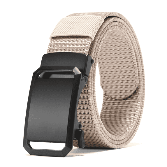 GAEKEAO Belt for Men Stretch Nylon Ratchet Belt Web Work Men Belts with Automatic Slide Buckle,Adjustable Trim to Fit