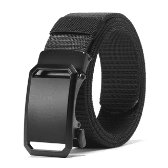Men Canvas Belt Web Fabric Casual Belt with Black Double D-ring