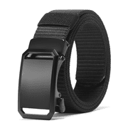 GAEKEAO Ratchet Belt for Men, Stretch Nylon Web Work Belt with Automatic Slide Buckle, Adjustable Trim to Fit Casual Jeans