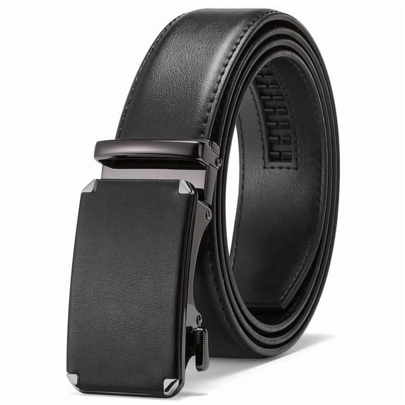 GAEKEAO Men’s Ratchet Belt Adjustable Leather Belt with Auto Lock Buckle Trim to Fit and Gift Box