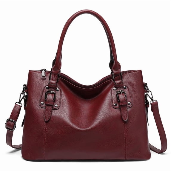 GAEKEAO Satchel Handbag for Women with Shoulder Strap Medium Top Handle Purse Crossbody Bag Soft Leather Work Tote