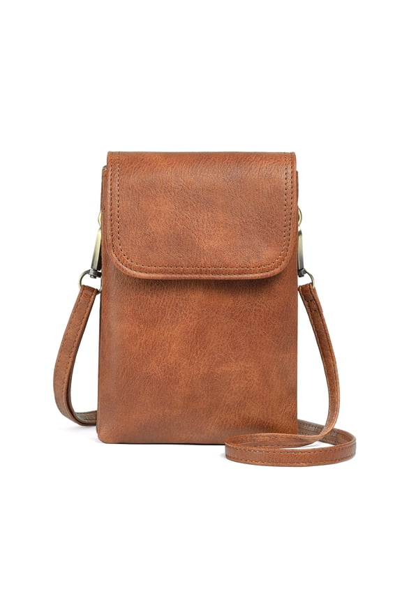 Small Crossbody Bags for Women Leather Cell Phone Purse Bag Wallet with RFID Blocking Credit Card Slots Zipper Pocket