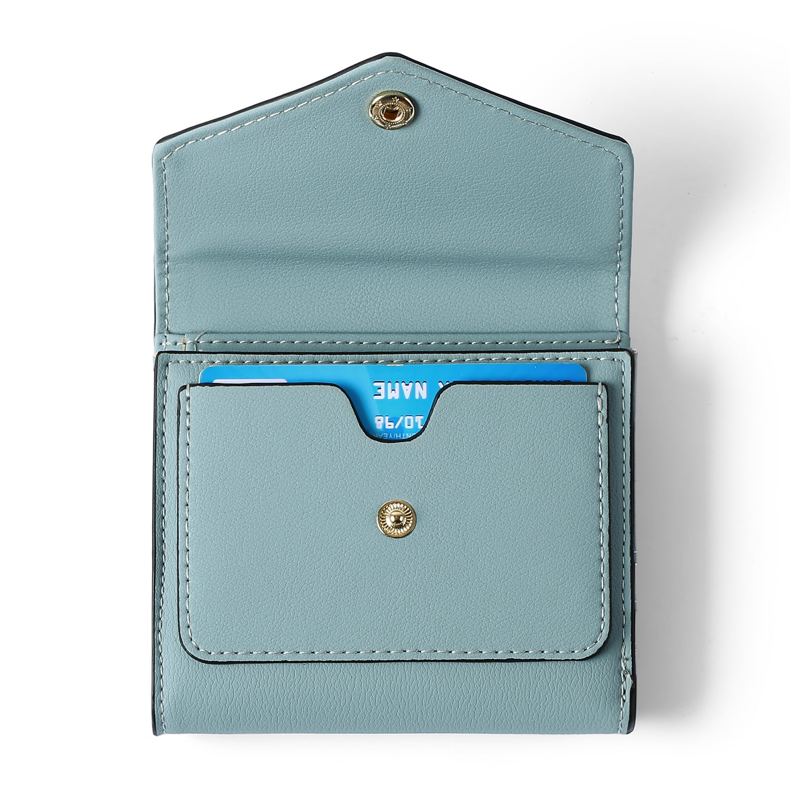 GAEKEAO Small Leather Women's Wallet – RFID Blocking, Bifold With Double Zipper Pockets, 18 Card Slots & 2 ID Windows