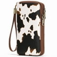 thumbnail image 1 of GAEKEAO Wallet for Women Cow Print Brown RFID Blocking Leather Wristlet Purse Large Capacity Credit Card Holder with Grip Hand Strap, 1 of 7