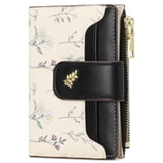 GAEKEAO Small Wallet for Women Slim Bifold Leather Credit Card Holder Purse Zipper Pocket Coin Wallets with ID Window