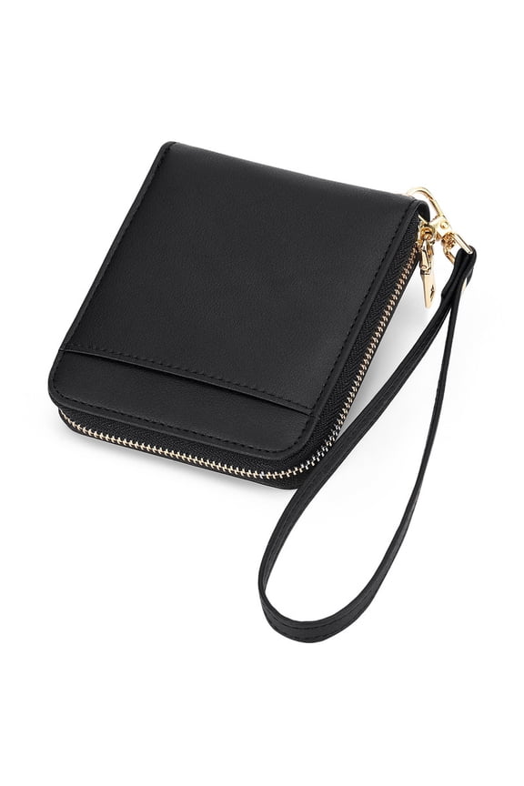 Womens Wallet RFID Blocking Zip Around Wristlet Wallet Vegan Leather Card Holder Purse with Change Pocket