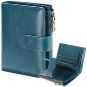 GAEKEAO Wallets for Women Small Vegan Leather RFID Blocking Bifold Zipper Pocket Wallet Card Case Purse with ID Window