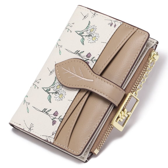 GAEKEAO Women’s Bifold Wallet Rfid Blocking Vegan Leather with ID Window and Zipper Pocket