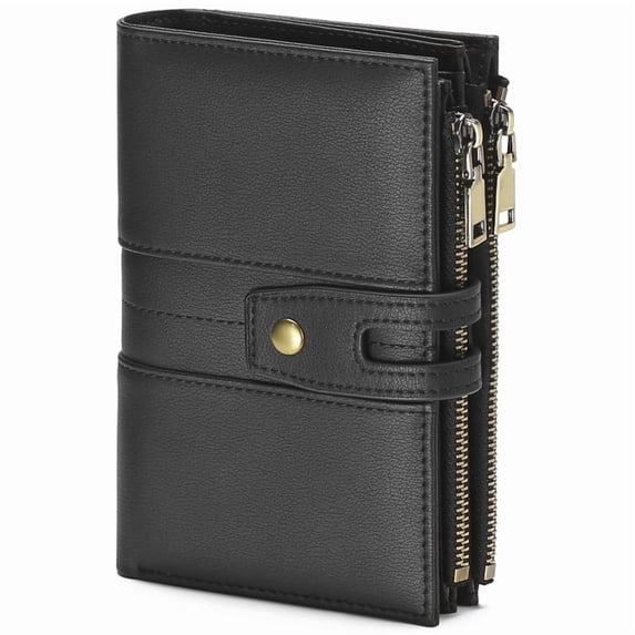 GAEKEAO Women’s RFID Blocking Leather Trifold Wallet with Multiple Card Slots and ID Window