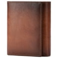 thumbnail image 1 of GAEKEAO Trifold Leather Wallets for Men, Genuine Leather Mens Wallets RFID Blocking, Brown Tri Fold Wallet with 3 ID Window and Multiple Card Slots, Billeteras de Hombres, 1 of 8