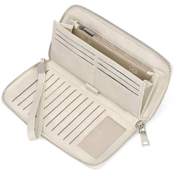 GAEKEAO Wallet for Women Large Capacity Leather Purse Zip with RFID Blocking Purse Many Compartments RFID Wallet Women Gifts for Women