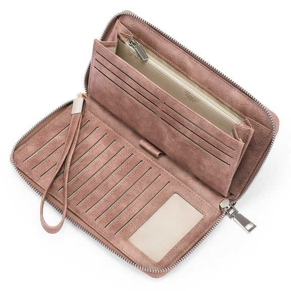 GAEKEAO Wallet for Women Large Capacity Leather Purse Zip with RFID Blocking Purse Many Compartments RFID Wallet Women Gifts for Women