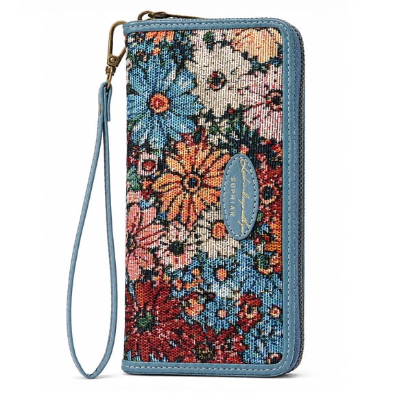 GAEKEAO Womens Wallet RFID Blocking Zip Around Wristlet Wallets