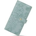 thumbnail image 1 of GAEKEAO Womens Wallet Slim Thin RFID Blocking Ladies Card Holder Floral Vegan Leather Long Bifold Clutch with Zipper Pocket, 1 of 11