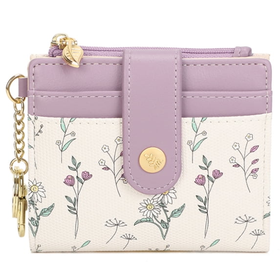 GAEKEAO Small Wallet for Women RFID Blocking Bifold Card Holder Vegan Leather with Zipper Coin Pocket, ID Window