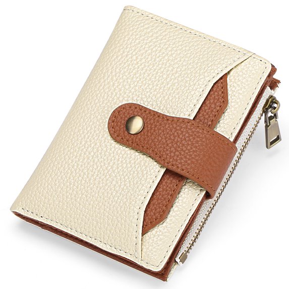 GAEKEAO Small Leather Wallet for Women RFID Blocking Bifold Wallet with Zipper Pocket