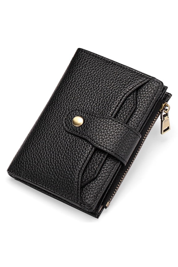 Women's Bifold Wallet Rfid Blocking Vegan Leather Floral Card Holder with Zipper Pocket and ID Window
