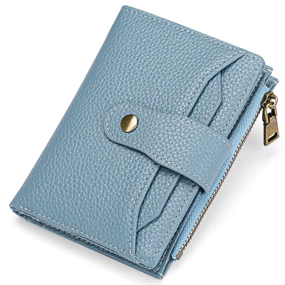 GAEKEAO Small Leather Wallet for Women RFID Blocking Bifold Wallet with Zipper Pocket