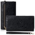 thumbnail image 1 of GAEKEAO Women’s Trifold Wallet Rfid Blocking Vegan Leather Wristlet with 3 ID Windows, 1 of 6