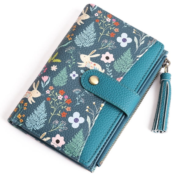 GAEKEAO Women’s RFID Blocking Wallet Leather Card Holder with ID Window and Zipper Coin Pocket