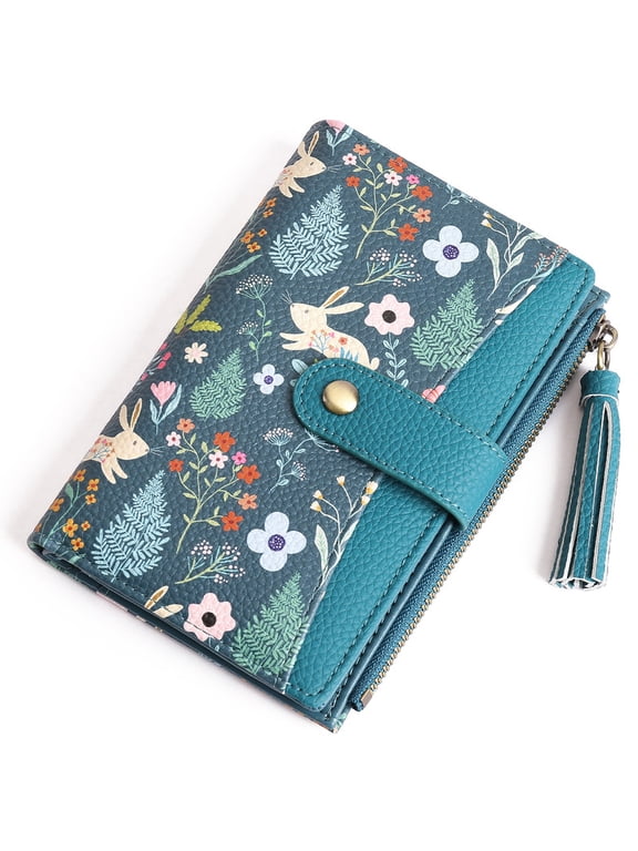Medium Size Wallet for Women RFID Blocking Bifold Card Holder Slim Womens Wallet with ID Window and Zipper Coin Pocket