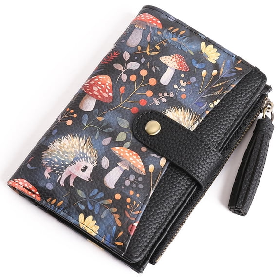 GAEKEAO Medium Size Wallet for Women RFID Blocking Bifold Card Holder Slim Womens Wallet with ID Window and Zipper Coin Pocket