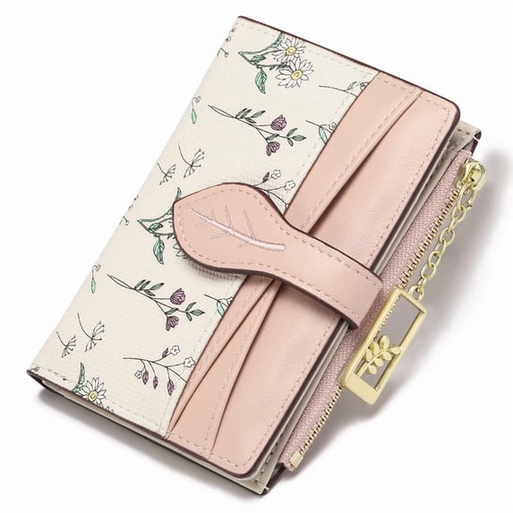 GAEKEAO Women’s Bifold Wallet Rfid Blocking Vegan Leather with ID Window and Zipper Pocket