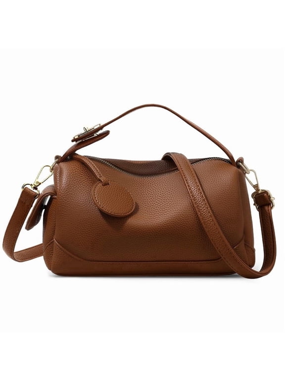 Women’s Small Shoulder Bag Vegan Leather Crossbody Handbag with Adjustable Removable Strap