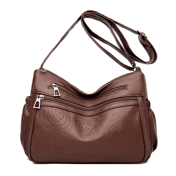 GAEKEAO Women's Floral Crossbody Bag Vegan Leather with Multiple Pockets and Adjustable Strap