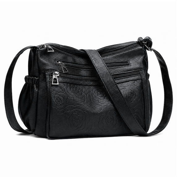 GAEKEAO Crossbody Bags for Women Floral Travel Crossbody Purses Leather Handbags Medium Shoulder bag with Adjustable Strap
