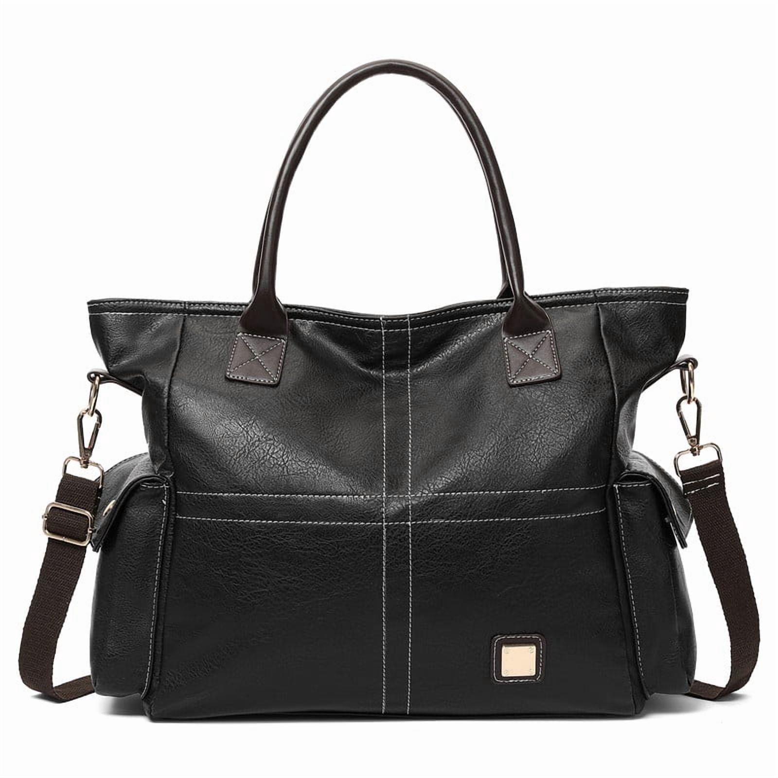 GAEKEAO Women's Shoulder Bag Plain Vintage Metal Buckle Zip Large Capacity Travel Tote Bag adjustable strap satchel Crossbody Handbag