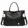 thumbnail image 1 of GAEKEAO Women's Shoulder Bag Plain Vintage Metal Buckle Zip Large Capacity Travel Tote Bag adjustable strap satchel Crossbody Handbag, 1 of 8