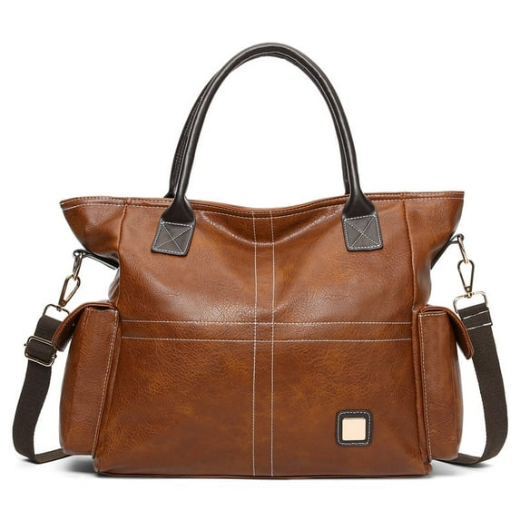 GAEKEAO Women's Shoulder Bag Plain Vintage Metal Buckle Zip Large Capacity Travel Tote Bag adjustable strap satchel Crossbody Handbag