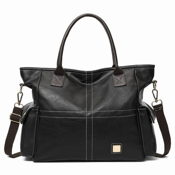 GAEKEAO Women's Shoulder Bag Plain Vintage Metal Buckle Zip Large Capacity Travel Tote Bag adjustable strap satchel Crossbody Handbag