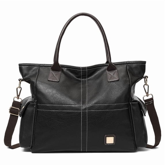 GAEKEAO Women's Shoulder Bag Plain Vintage Metal Buckle Zip Large Capacity Travel Tote Bag adjustable strap satchel Crossbody Handbag