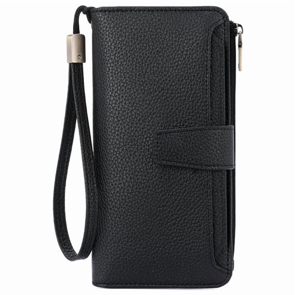 GAEKEAO Women Wallet RFID Blocking Leather Bifold Compact Card Holder Ladies Travel Wallet Purse, Large Capacity Wristlet