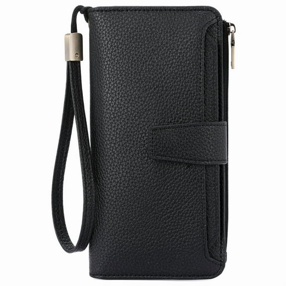 GAEKEAO Women Wallet RFID Blocking Leather Bifold Compact Card Holder Ladies Travel Wallet Purse, Large Capacity Wristlet