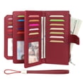 thumbnail image 1 of AEKEAO Women’s Wallet Rfid Blocking Vegan Leather Wristlet with 32 Card Slots and 4 ID Windows, 1 of 7