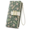 thumbnail image 1 of GAEKEAO Womens Wallet RFID Blocking Slim Thin Bifold Card Holder Vegan Leather Floral Long Clutch Wallets with Wristlet, 1 of 6