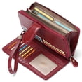 thumbnail image 1 of GAEKEAO Womens Wallet RFID Blocking Leather Zip Around Wallet Large Capacity Long Purse Credit Card Clutch Wristlet Classic, 1 of 7