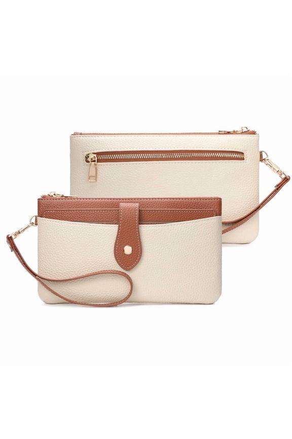 Wristlet Wallets for Women Rfid Blocking Vegan Leather Card Phone Holder with 10 Card Slots 2 ID Window