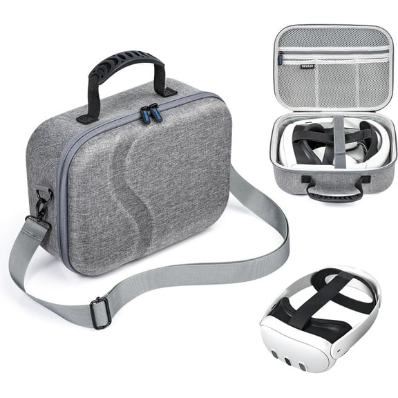GAEKOL Carrying Case for Meta Quest 3, Travel Storage Case for Oculus Quest 3 with Elite Strap, Controllers and Other Accessories, Hard Case and Soft Lining for Travel and Storage